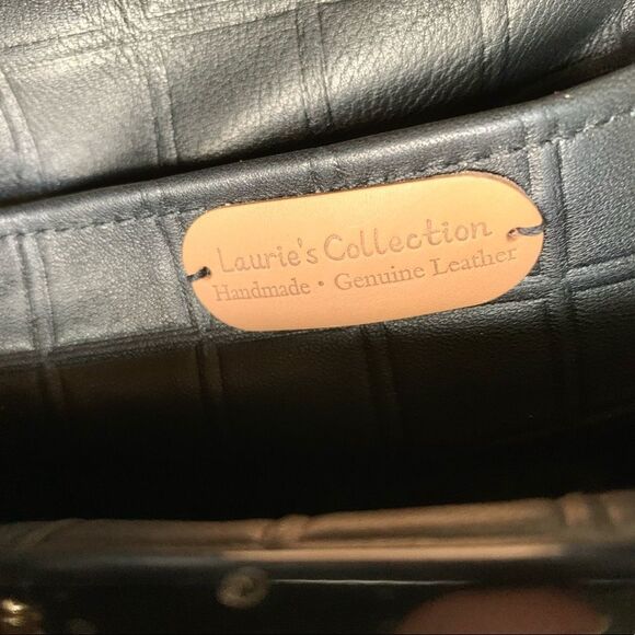 Handmade Genuine Leather Cherry-printed, Acrylic Frame Clutch/Wristlet/Crossbody - Picture 16 of 16